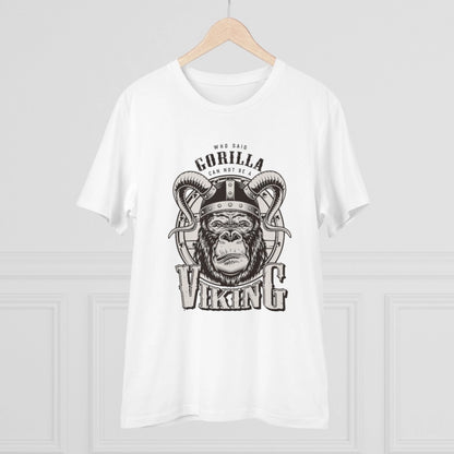 Men's PC Cotton Gorila Desing Printed T Shirt (Color: White, Thread Count: 180GSM)