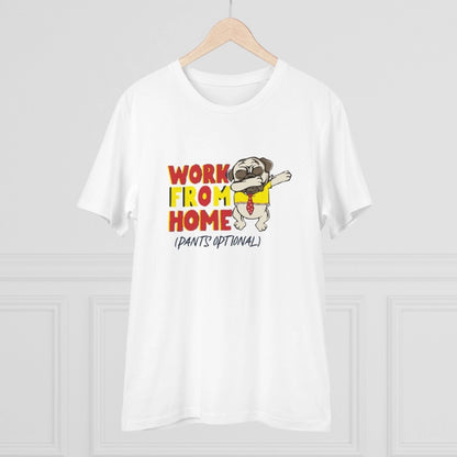 Men's PC Cotton Work From Home Desing Printed T Shirt (Color: White, Thread Count: 180GSM)