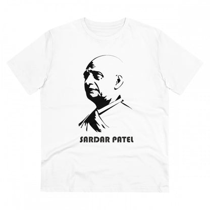 Men's PC Cotton Sardar Patel Printed T Shirt (Color: White, Thread Count: 180GSM)