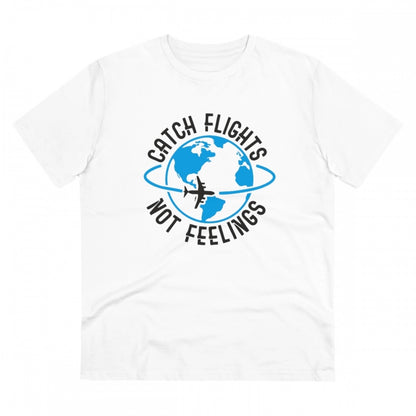 Men's PC Cotton Explore The Unseen Printed T Shirt (Color: White, Thread Count: 180GSM)
