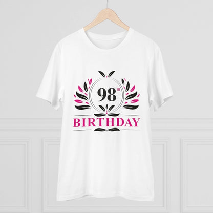 Men's PC Cotton 98th Birthday Printed T Shirt (Color: White, Thread Count: 180GSM)