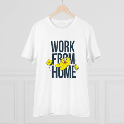 Men's PC Cotton Work From Home Desing Printed T Shirt (Color: White, Thread Count: 180GSM)