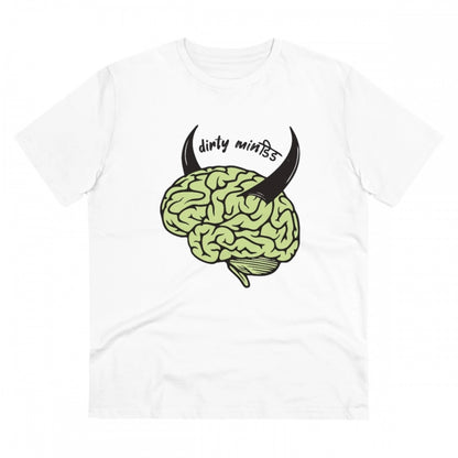 Men's PC Cotton Dirty Minddid Printed T Shirt (Color: White, Thread Count: 180GSM)