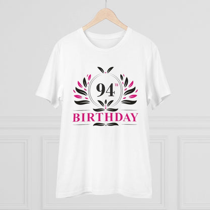 Men's PC Cotton 94th Birthday Printed T Shirt (Color: White, Thread Count: 180GSM)