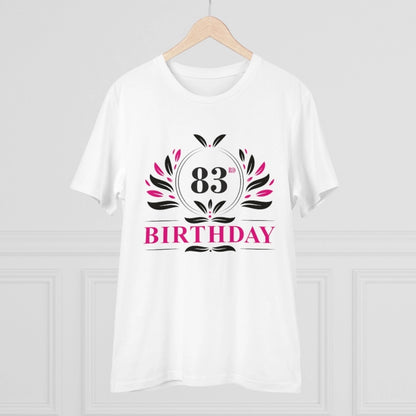 Men's PC Cotton 83rd Birthday Printed T Shirt (Color: White, Thread Count: 180GSM)