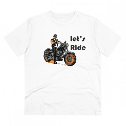 Men's PC Cotton Explore The Unseen Printed T Shirt (Color: White, Thread Count: 180GSM)