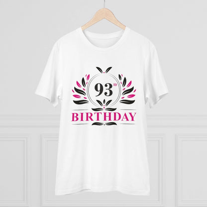 Men's PC Cotton 93rd Birthday Printed T Shirt (Color: White, Thread Count: 180GSM)
