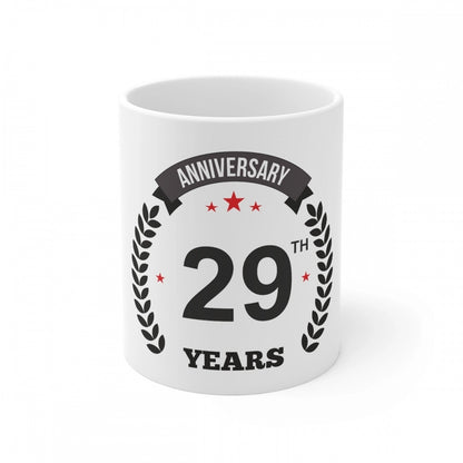 Ceramic 29th Anniversary Printed Coffee Mug (Color: White, Capacity:330ml)
