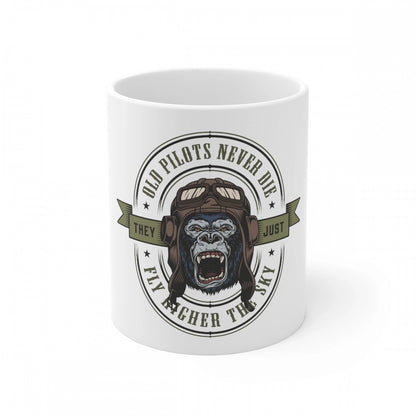 Ceramic Gorila Desing Printed Coffee Mug (Color: White, Capacity:330ml)
