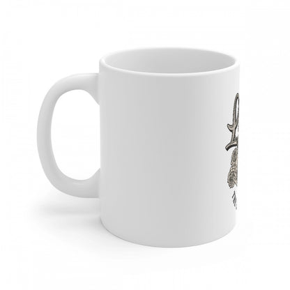 Ceramic Gorila Desing Printed Coffee Mug (Color: White, Capacity:330ml)