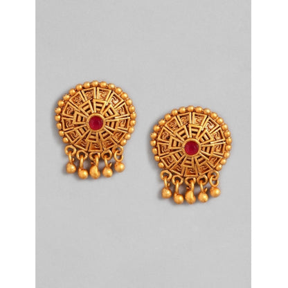 Women's Rose Gold Plated Alloy Necklace &amp; Earings Set (Multicolor)