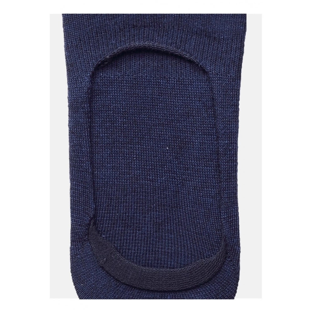 5 Pairs Unisex Casual Cotton Blended Solid No-show Socks (Navy)