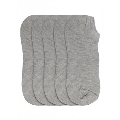 5 Pairs Unisex Casual Cotton Blended Solid Ankle length Socks (Light Grey)