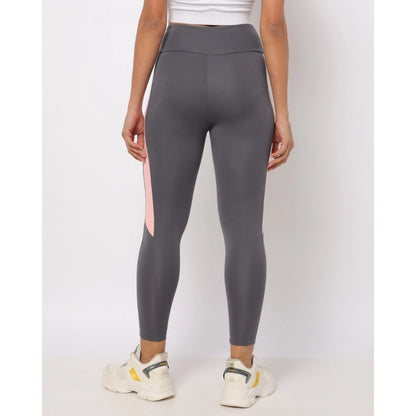 Women's Polyster Solid Sport Leggings (Grey)