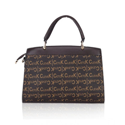 Women's Faux Leather Printed Handbag (Coffee)