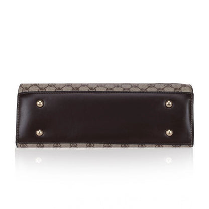 Women's Faux Leather Printed Handbag (Coffee)