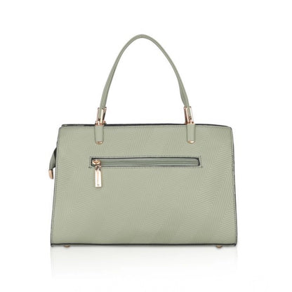 Women's Faux Leather Textured Adjustable Long Belt Handbag (Green)