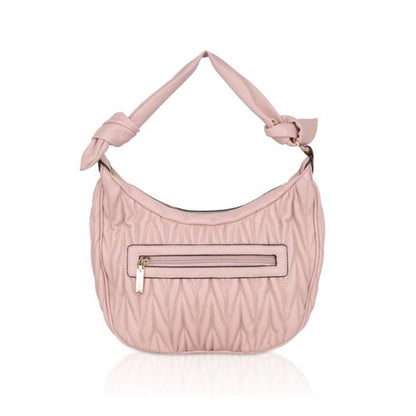 Women's Faux Leather Textured Handbag (Pink)