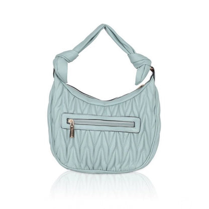 Women's Faux Leather Textured Handbag (Blue)