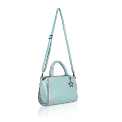 Women's Faux Leather Metal Beads Handbag (Green)