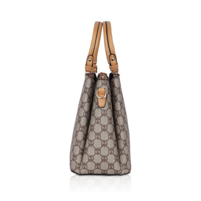 Women's Faux Leather Printed Handbag (Camel)