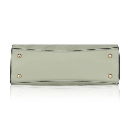 Women's Faux Leather Textured Adjustable Long Belt Handbag (Green)