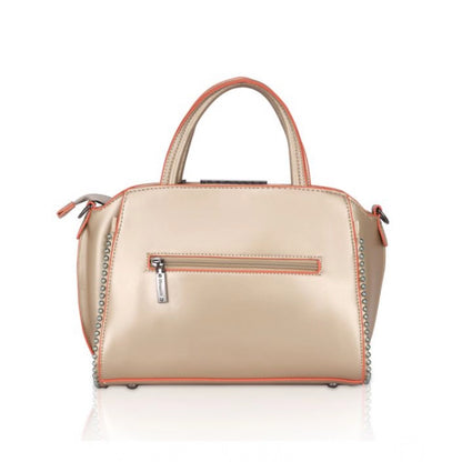 Women's Faux Leather Metal Beads Handbag (Gold)