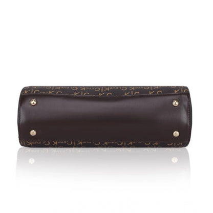 Women's Faux Leather Printed Handbag (Coffee)