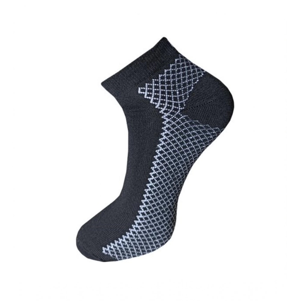 3_Pair Set Unisex Casual Cotton Printed Ankle Length Socks (Multicolor)