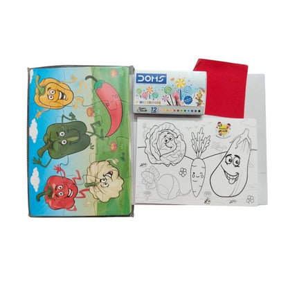 2 In 1 Puzzle   Colors Vegetable |   Cardboard  |   Educational Toys| 3+ Years