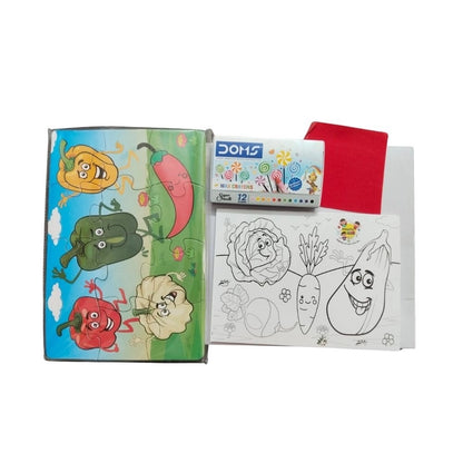 2 In 1 Puzzle   Colors Vegetable |   Cardboard  |   Educational Toys| 3+ Years