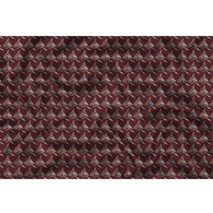 Men's Casual Floral Printed Cotton Blend Unstitched Shirt Fabric 1.6 Mtrs (Maroon)