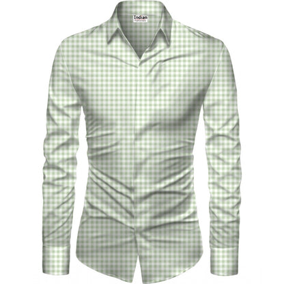 Men's Casual Floral Printed Cotton Blend Unstitched Shirt Fabric 1.6 Mtrs (Green)