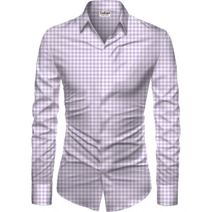 Men's Casual Floral Printed Cotton Blend Unstitched Shirt Fabric 1.6 Mtrs (Purple)