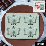 Close-up of the cartoon ice cube tray showing different shapes and easy ice removal.