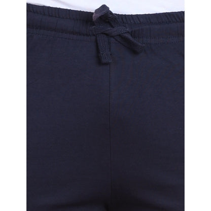 Men's Casual Cotton Striped Above knee Shorts (Navy)