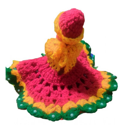 Laddu Gopal Tharad Dress Size: 0 To 6 (Red-Yellow-Green)