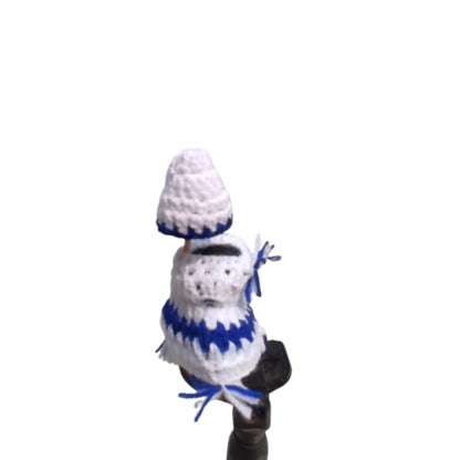 Laddu Gopal Tharad Dress Size: 0 To 6 (White-Blue)