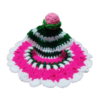 Laddu Gopal Tharad Dress Size: 0 To 6 (Pink-Green)