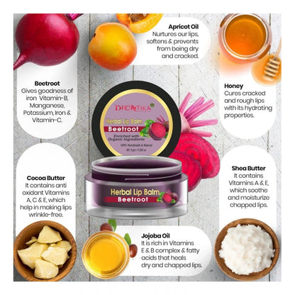 Unisex Herbal Dark And Chapped Lips Beetroot Lip Balm (10gm)