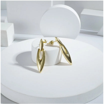 Women's brassNew Gold Tone Polish Mini Office Earrings (Gold Plated)