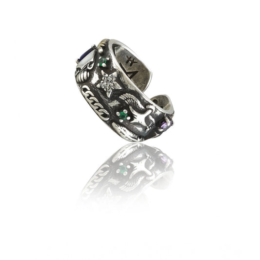 Stainless Steel Imported High-Quality Office Wear Freesize Ring (Silver Plated)