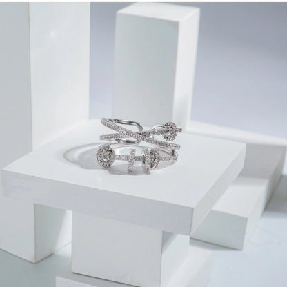 Stainless Steel Silver High-quality Freesize Ring (Silver Plated)