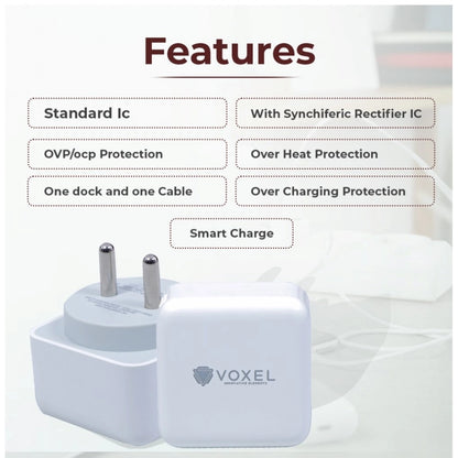 VOXEL 25 Watt ' C ' Port PD Charger AB Plastic (White)