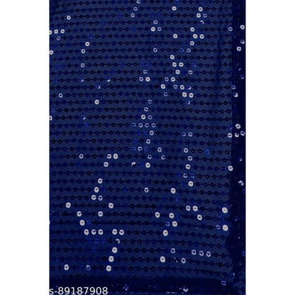 Women's Georgette Embellished Sequnece Bollywood Saree With Unstitched Blouse 5.5Mtr (Blue)