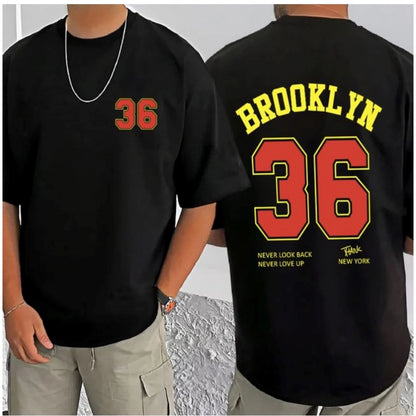 Men's Casual Cotton Blend Printed Round Neck Half Sleeve T-Shirt (Black)
