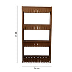 Sturdy plastic shelving unit with wheels for home organization