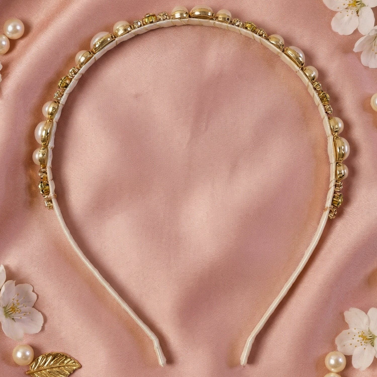 Premium Pearl  Crystal Embellished Hair Band (1 Pc)