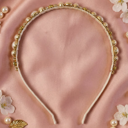 Premium Pearl  Crystal Embellished Hair Band (1 Pc)