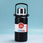 Large capacity black thermos bottle ideal for gym and outdoor use